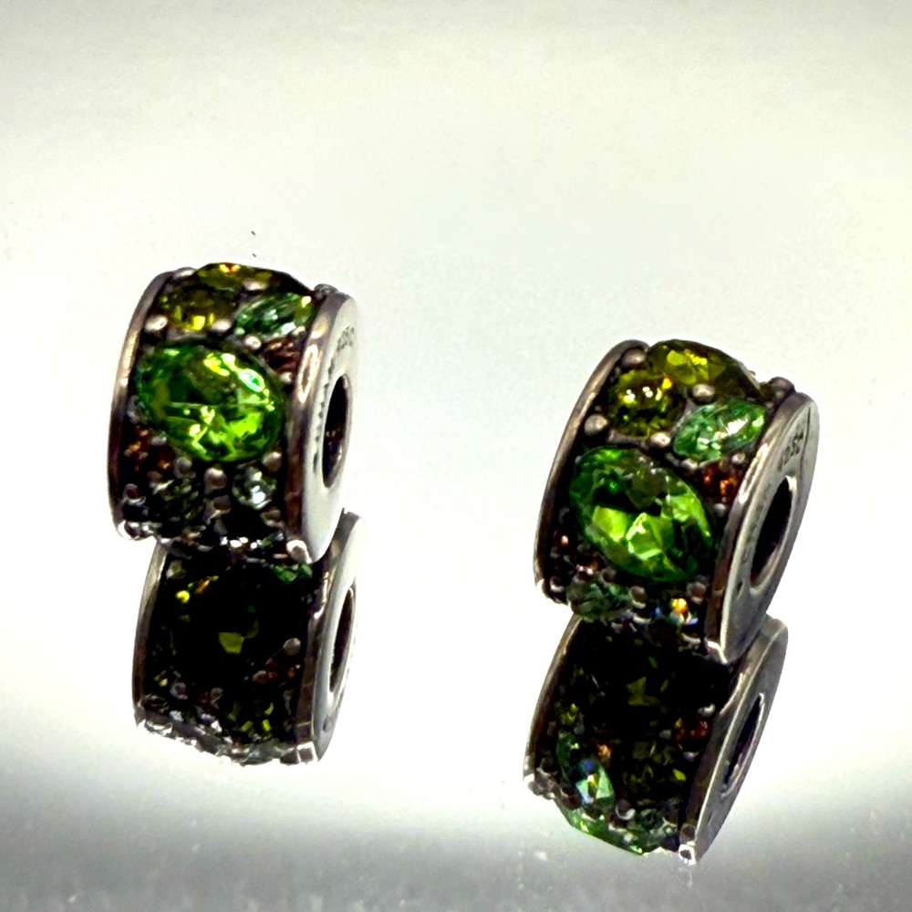 Camilla Gorgeous Various Green Shaped Stones set in 925 Silver PR of 2